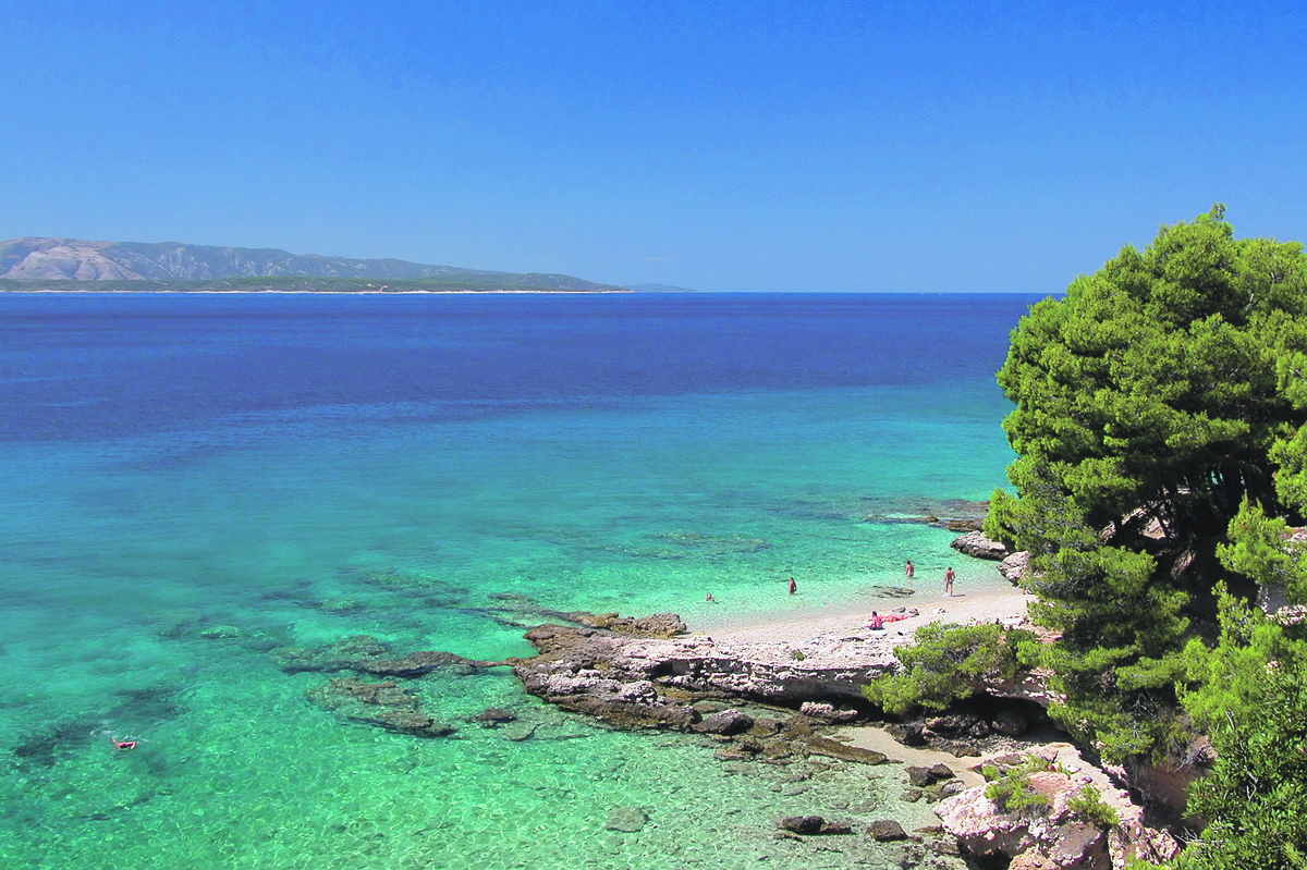 A view of an island beach in Croatia