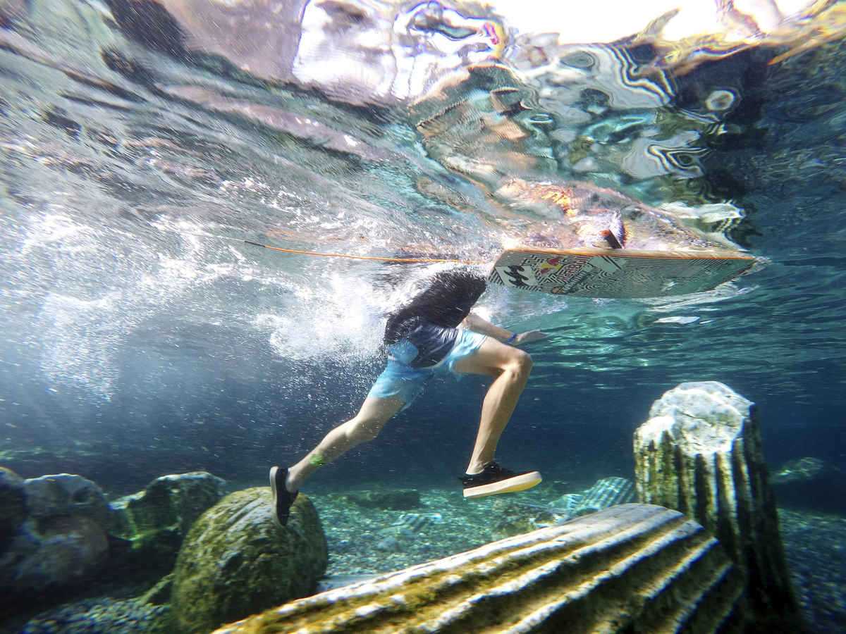 Brian Grubb walking at Roots of Cleopatra in Pamukkale, Turkey on October 24, 2015